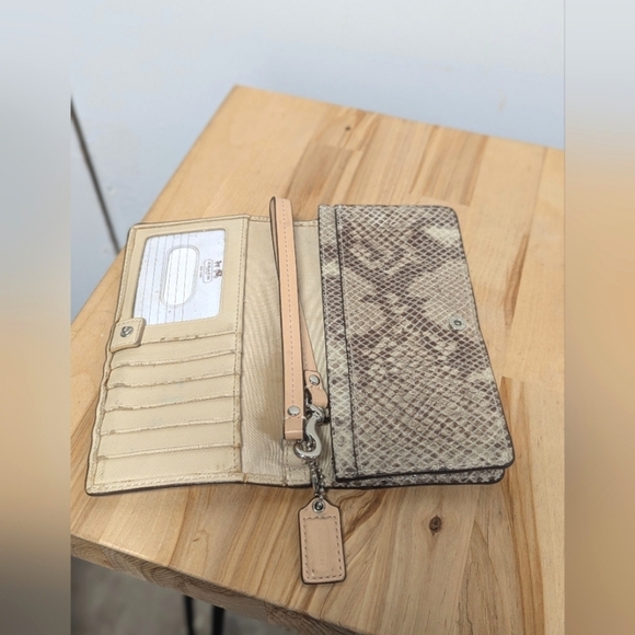 Coach Tan Snakeskin Wristlet - Picture 6 of 9